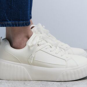 Zara Women's Off-White Platform Sneakers #BDS